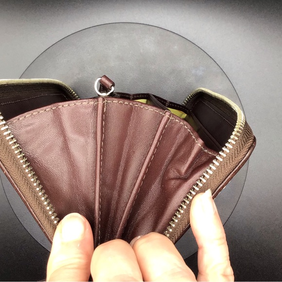 Coach Bags | Coach Heritage Signature Stripe Pvc Zip Around Accordion Wallet - Picture 9 of 11